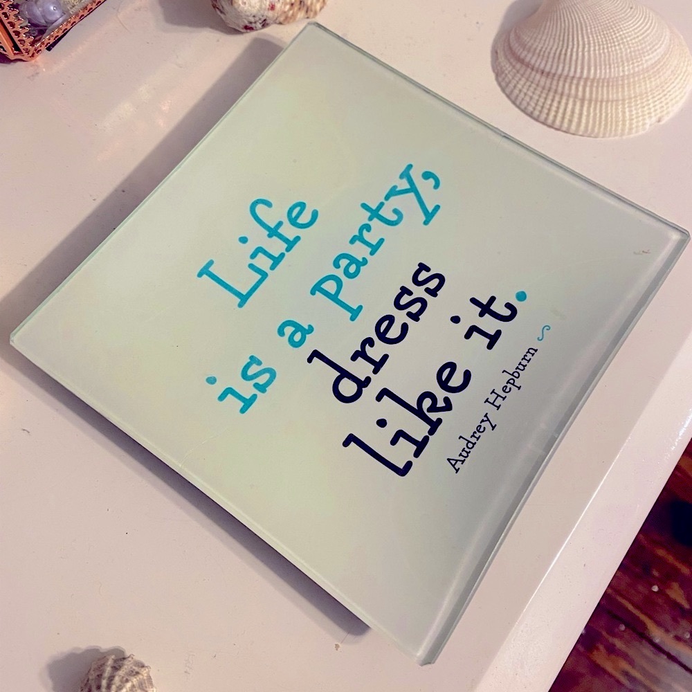 Nordstrom - Life is a Party Glass Tray NWT